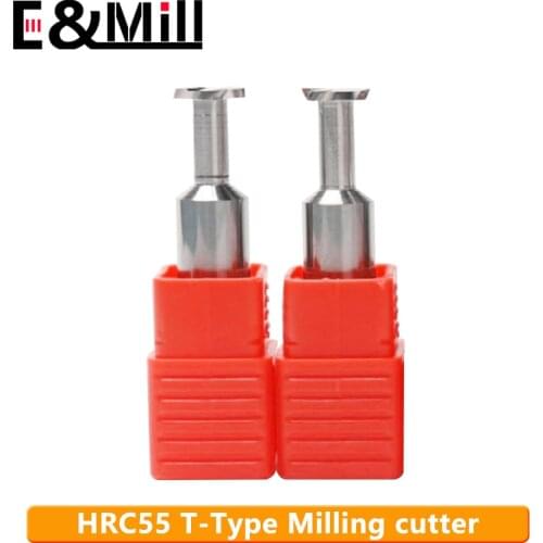 1pcs HRC55 T-solt milling cutter whole tungsten steel alloy aluminum steel cnc cutter T-shaped cutter T-slot mill high-quality