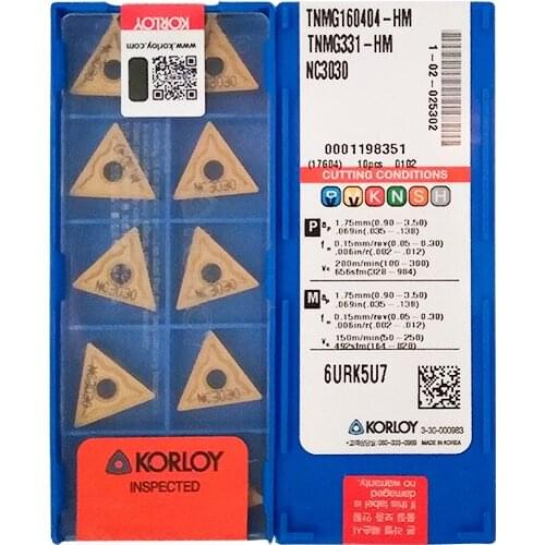 TNMG160404-HM NC3030 100% KORLOY Original carbide insert with the best quality 10pcs/lot free shipping