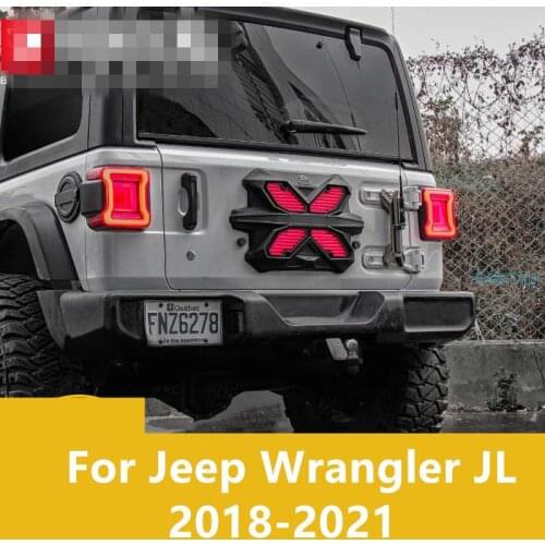 For Jeep Wrangler JL 2018-2021 Tailgate sealing plate modified without spare tire license plate frame brake light decoration