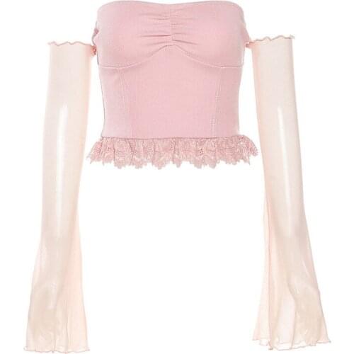 Spring and summer fashion womens new style solid color one-shoulder waist navel casual T-shirt for women