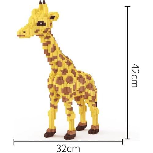 Xizai Blocks Cartoon Giraffe Building Toys Cute Anime Model Plastic Bricks Animal Educational Brinquedos for Kids Xmas Gifts