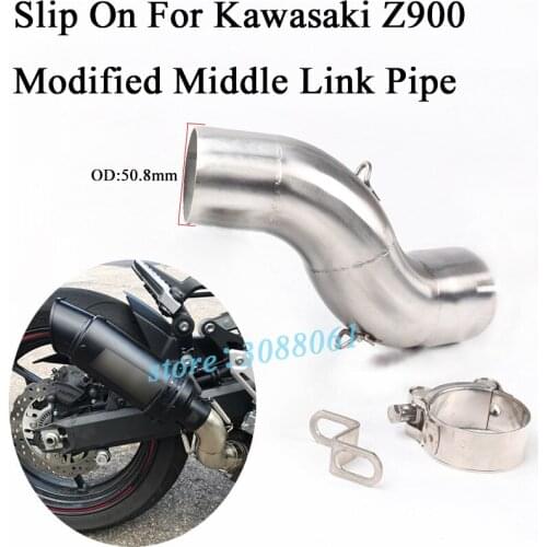 Z900 Slip On For Kawasaki Z900 Ninja900 51mm Motorcycle Exhaust Modified Middle Pipe Connector Link Pipe Tube Without Muffler
