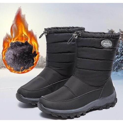Women Snow Boots Mid-Calf Fashion Womens Boot Waterproof Platform Shoes For Women Keep Warm Boots Ladies Solid Zapatillas Mujer