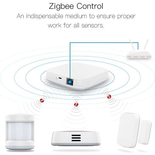 Zigbee Kit Smart Gateway Hub Tuya Smart Home Automation Scene Security Alarm Kit PIR Door Window Temperature Humidity Sensor