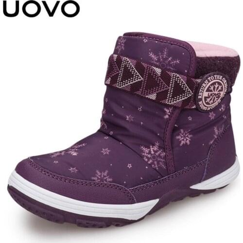 UOVO Winter Girls & Boys Snow Boots Warm Comfortable Baby Children Shoes Fashion Winte Outdoor Kids Boots Size 24-36