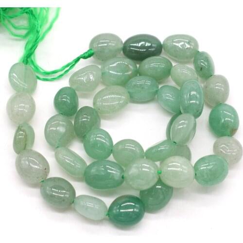 10-12mm Irregular Natural Stone Green Aventurine Jades Irregular Loose Beads DIY for Jewelry Making Necklace Bracelet Charm 36cm