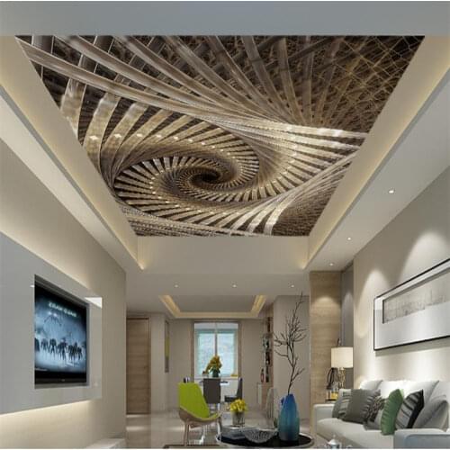 Custom 3d modern ceiling murals Spiral Royal Geometric Art 3d wallpaper for ceiling living room wallpaper large wall mura