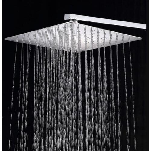 8/10/16 inch Rainfall Polished Chrome Finish Bathroom Square Rain Shower Head Ceiling Wall Top Sprayer Faucet Sprayer Bathroom