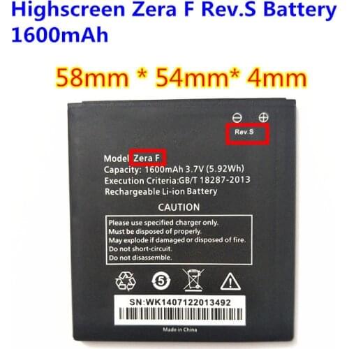 AZK NEW battery for Highscreen Zera F Rev.S Battery 1600mAh High Quality Phone Replacement Li-ion battery+tracking code