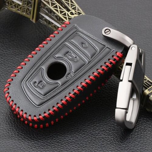 VCiiC Keychain Key Cover Genuine Leather Key Case For BMW 5 GT F07 F10 F11 520 525 520I 530D E34 E60 E70 2/3 Button Remote Key