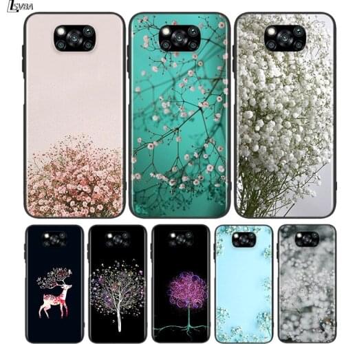 Black Cover Bunch flowers for Xiaomi Mi Mix 3 A3 A2 A1 Poco M3 M2 C3 X3 X2 NFC F2 F1 CC9 CC9E Pro Phone Case