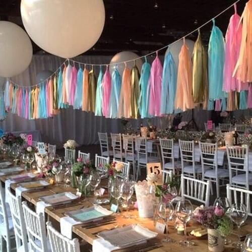 5pcs/bag 35cm Paper Tassel Ribbon Wreaths Decorative Curtains Wedding Birthday Party New Year Decorations Supplies