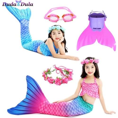 Children Mermaid Tails For Swimming Girls Swimsuit The Little Mermaid Ariel Bikini Set Bathing Suit Party Swimsuit For Girls