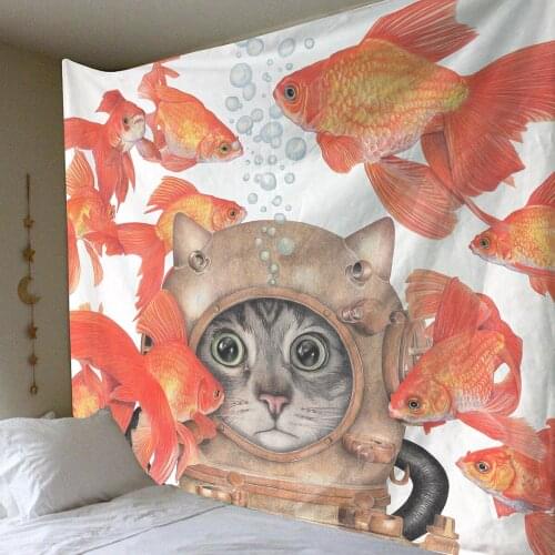 Tapestry Wall Hanging Mysterious Forest Flower Jungle Animal Moon Ocean Landscape Tapestry for Home Room Decor