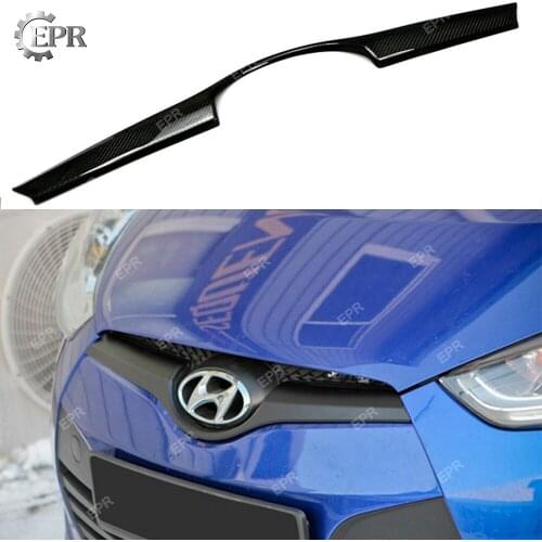 Carbon Racing Trim For Hyundai Veloster Carbon Fiber Front Bumper Grill Cover(Non Turbo)Body Kit Tuning Accessories For Veloster