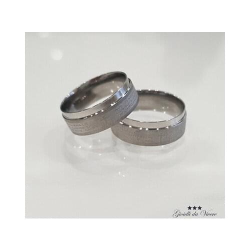 Religious father our Italian ring stainless steel engraved AVE MARIA silking 99 S0556 sent from Italy