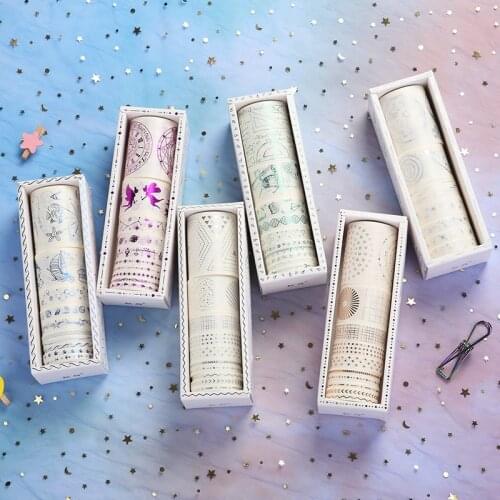 Creative Bronzing Washi tape set masking tape stickers student diy photo album stickers Kawaii office supplies korean stationery