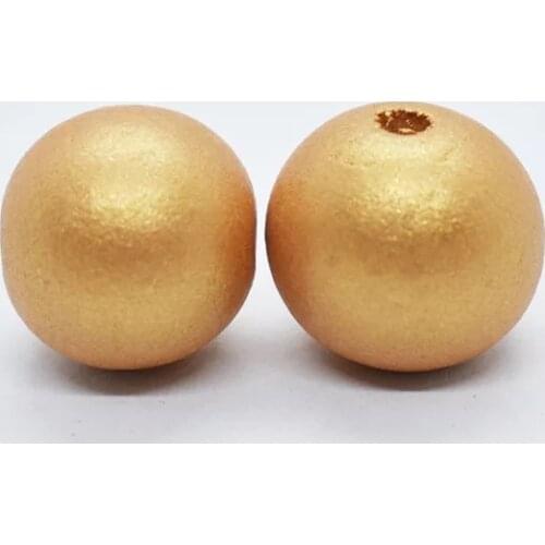 50pcs gold color 20mm round wood bead diy jewelry accessory circle beads