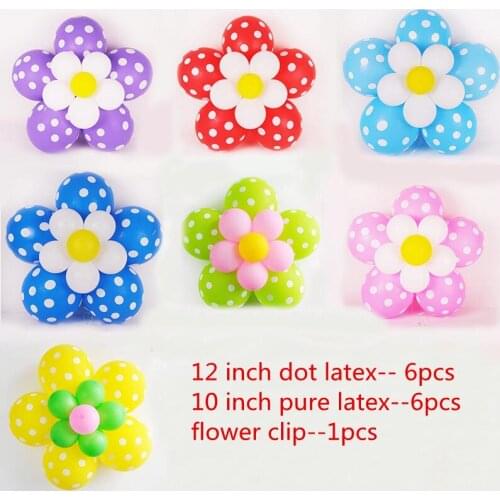 1 Set= 11pcs Latex Balloons+1pcs Clip Pearl Latex Balloon Flowers Inflatable For Wedding Party Birthday Decoration Baloon