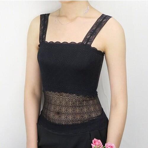 Linbaiway Summer Women Lace Camisole Push Up Crop Tube Tops Wireless Lingerie Sexy Underwear Tank Tops Girls Vest Camis