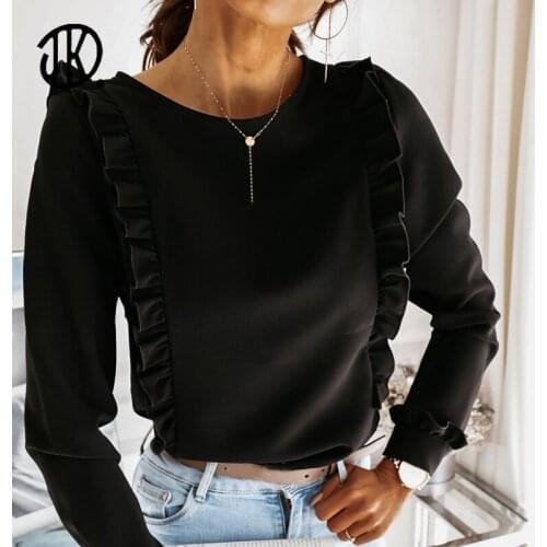Fashion Pleated T Shirt Lace Design Back Button Long-sleeved Top 2021 Women Plus Size Pullovers Hot Sale T-shirt Clothing S-2XL
