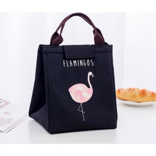 Fashion Flamingo Lunch Bag Kids Women Thermal Cooler Bag Insulated Waterproof Tote Carry Storage Picnic Bento Pouch