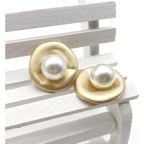 10 Pcs 23 Mm Fashion Design Metal Buttons for Clothing Imitation Pearl Decorated Buttons for Overcoat Bags Decoration Sewing Sup