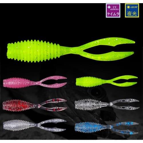 TSURINOYA Fishing Soft Lures AJING Rockfish 10pcs/lot 0.5g 4.6cm Twin Tail Soft UV Luminous Wobbler Swimbait Worm Bait