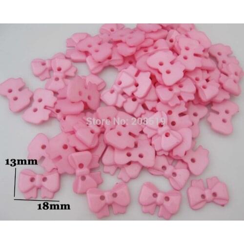 NB0103 Bows plastic buttons kids 100pcs pink button garment accessories