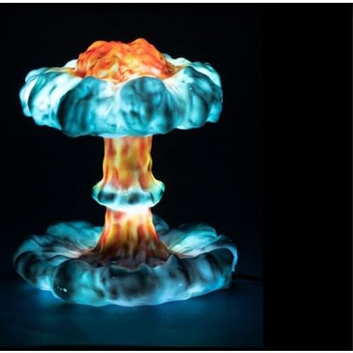 Night Light Remote Control Dimming Eye Desk Lamp Creative 3D Nuclear Explosion Mushroom Cloud Seven-color LED