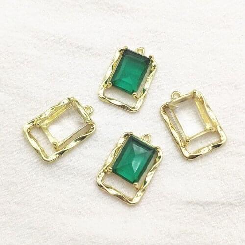 New Arrival! 24x16mm 50pcs Crystal Rectangle Charm For Handmade Bracelet Necklace Earring DIY Parts Jewelry Findings Components