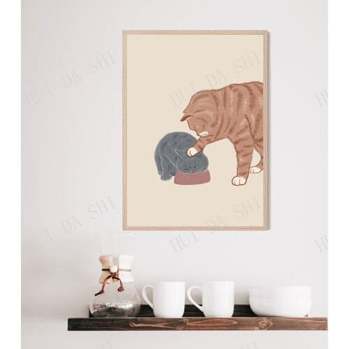 Cat Gift, Cat Art Print, Birthday Gifts, Cat Art, Cat Poster, Digital Download, Cat Print Wall Art, Cat Mum