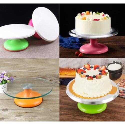 Cake stand craft turntable platform aluminum alloy birthday cake turntable plastic turntable glass turntable Baking 12inch