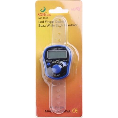 Portable Wrist Digital Electronic Counter with LED Light and Sound Manual Reset Decompression Relaxation Finger Tool