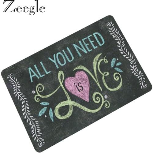 Zeegle Door Mat Entrance Area Rug Kitchen Carpet Kid Bedroom Floor Mat Home Decor Bath Mat Blackboard Word Pattern Rug