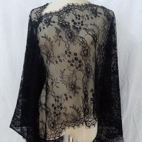 Skin-friendly soft eyelash lace fabric 49CM wide DIY dress skirt sleeve top wedding accessories