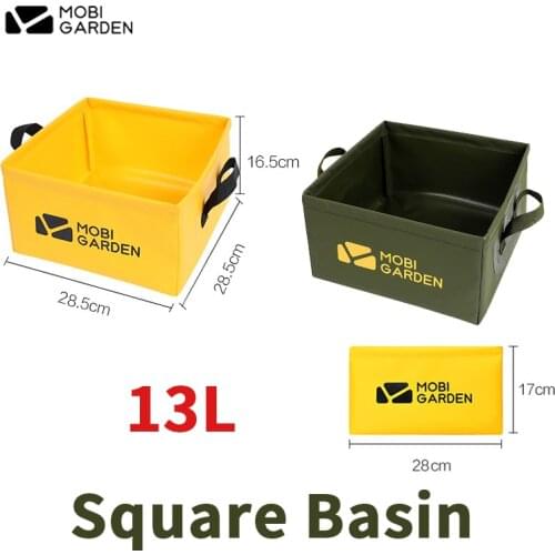 MOBI GARDEN Outdoor Folding 13L Storage Bucket PVC Camping Fishing Box Multifunction Portable Waterproof Bag Travel Outdoor Tool