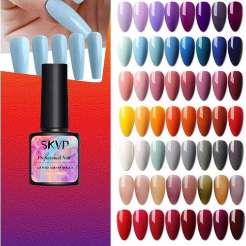 SKVP 8ml Nail Gel Polish Semi Permanent Gel Varnish Base Top Coat UV LED Gel Varnish Soak Off Nail Art Gel Nail Polish