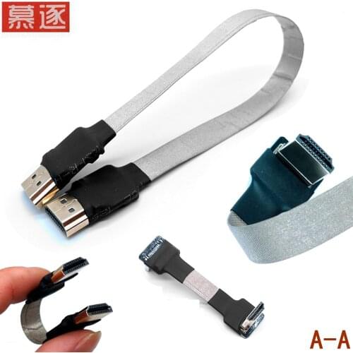 Anti interference FPV Mini HDMI-compatible 90 degree adapter FPC ribbon flat HDMI cable spacing 20 pin plug connector 5-100cm