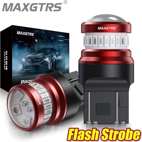 2x Strobe Flash 1157 P21/5W 7443 BAY15D 3157 LED Auto Brake Lights 4014 SMD LED Car Daytime Running Light Stop Tail Bulbs Red
