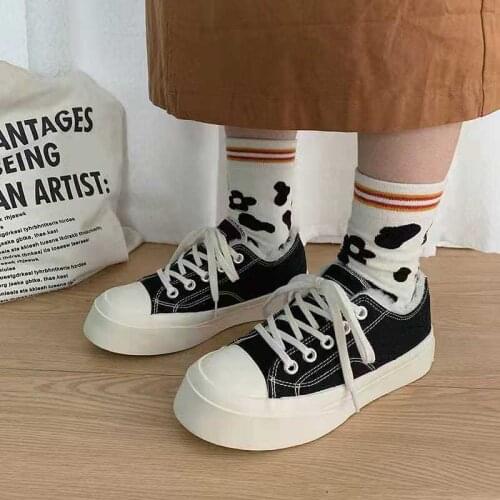 Shoes Woman Big Head Round-Toe Canvas Shoes Womens 2020 New Style Versatile INS Students White Shoes Korean Flat Lolita Shoe