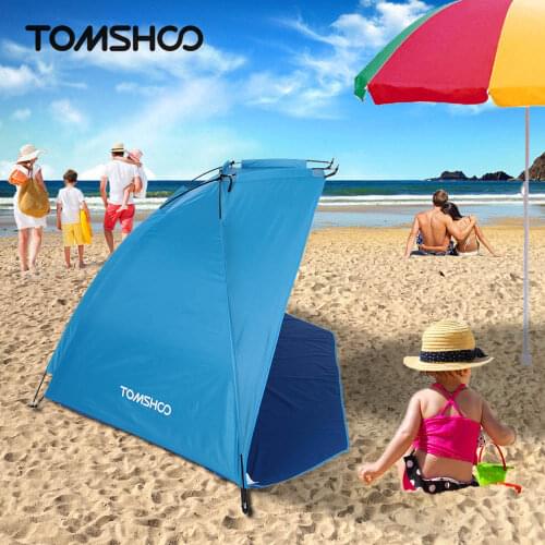 TOMSHOO 2 Persons Outdoor Beach Tent Shelter Sports Camping Tent UV Protecting Summer Tent for Fishing Picnic Beach Park