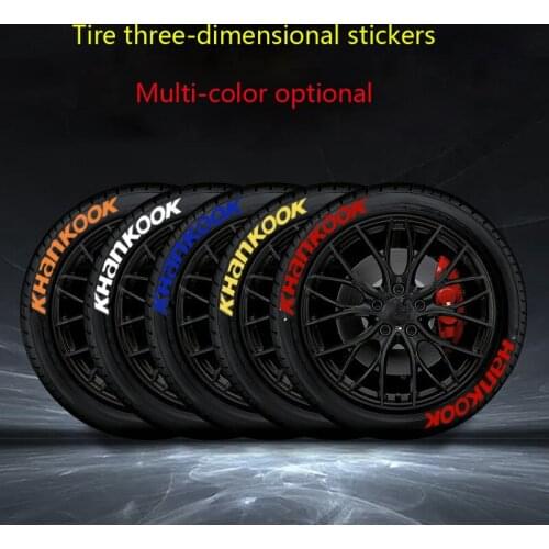 Universal Car Sticker Tire Letter Custom 3D Motorcycle A-Z0-9 Waterproof Wheel Decoration Tyre DIY Tire Lettering Sticker