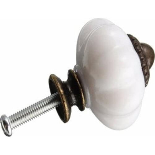 White Vintage Knob Metal Plastic Furniture Handle Cupboard Drawer Pull Kitchen Cabinet Door Wardrobe Handles Hardware