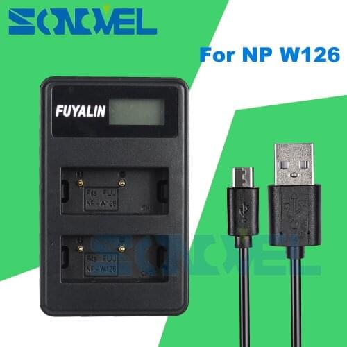 NP-W126 USB LCD Battery Charger For Fujifilm FinePix X100F X-T10 X-T20 X-Pro1 X-Pro2 X-A1 X-A2 X-A3 X-E1 X-E2 X-E2S X-M1 BC-W126