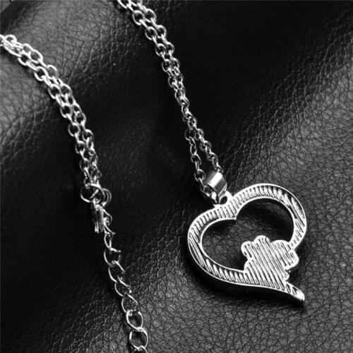 Creative Always In My Heart Pet Dog Claw Pendant Necklace For Women Hollow Love Animal Footprint Charm Necklace