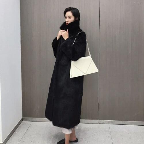 Winter Real Fur Coat Women Long Jacket 100% Rabbit Fur Coat Female Furry Jackets Abrigos Mujer Invierno 2020 TT016 KJ5218