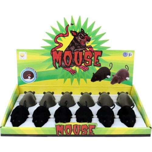 1 Pcs Wind up toy on the chain mouse trickery simulation flocking mice will walk will wag their tails children tease cat toys