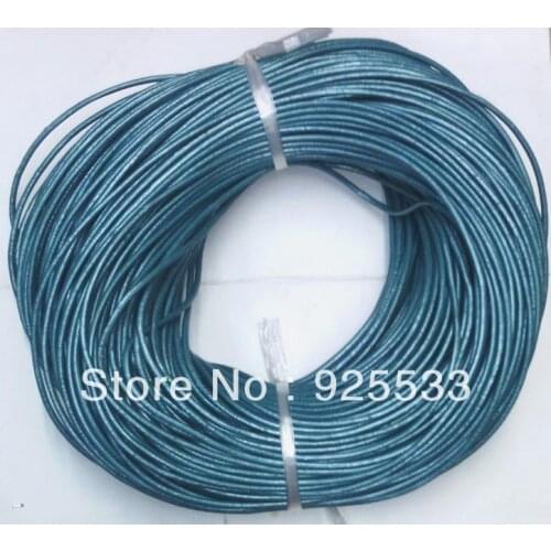 100yards/Roll Pearly Lustre Blue True cowhide Beading Cord 2mm Wire Handcraft Accessories for bracelet DIY free shiping