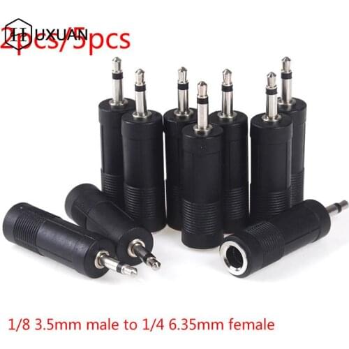 2pcs Or 5pcs 1/8 3.5mm Male Plug To 1/4 6.35mm Female Jack Mono Adapter Connector Convertor High Quality